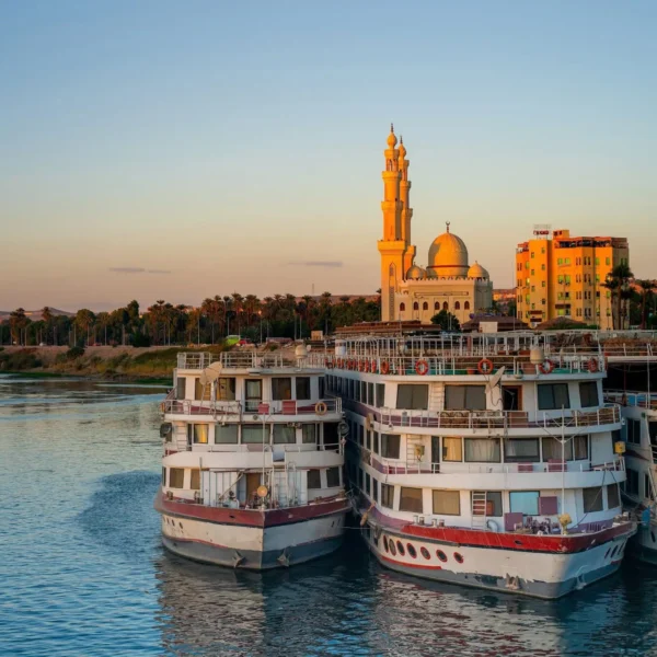 El-Tabia-Mosque-a-masjid-located-amidst-a-park-on-a-hill-in-the-center-of-Aswan-viewed-from-Nile-Cruise-pier-Egypt-